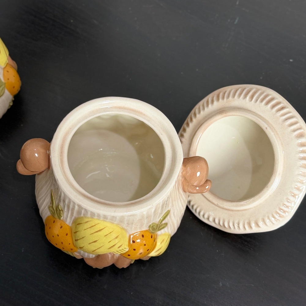 Vintage Arnels Mushroom Ceramic Set Mugs Creamer Sugar Bowl Retro 70s Pottery - Picture 6 of 12